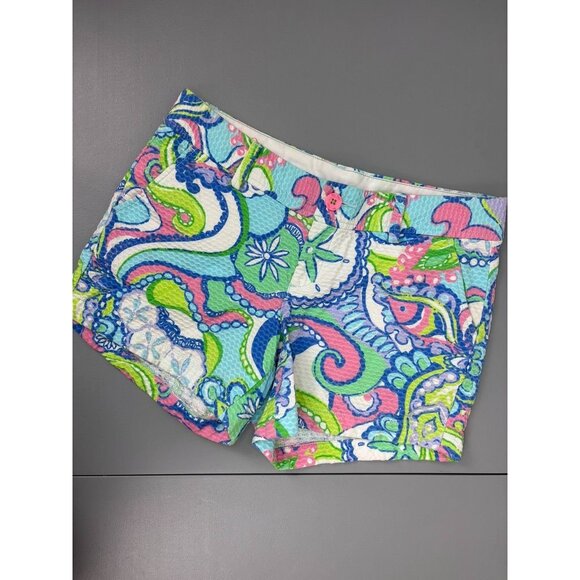 Lilly Pulitzer women's 8 multicolored the callahan shorts chino casual - Picture 1 of 8
